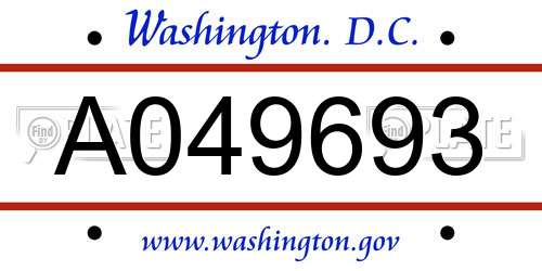 A049693 District Of Columbia License Plate