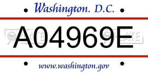 A04969E District Of Columbia License Plate