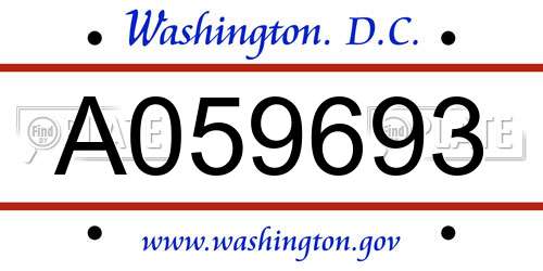 A059693 District Of Columbia License Plate