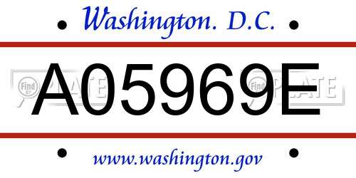A05969E District Of Columbia License Plate
