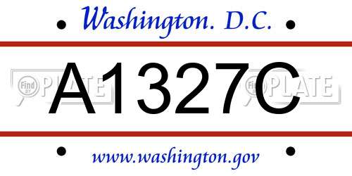 A1327C District Of Columbia License Plate