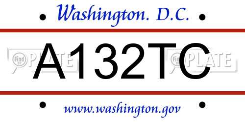 A132TC District Of Columbia License Plate