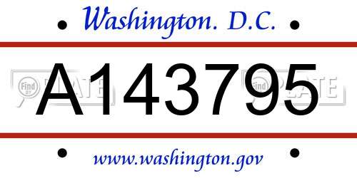 A143795 District Of Columbia License Plate