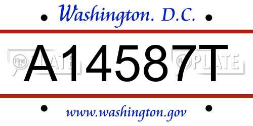 A14587T District Of Columbia License Plate
