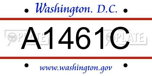 A1461C District Of Columbia License Plate