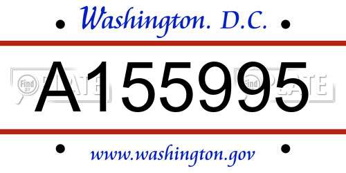 A155995 District Of Columbia License Plate