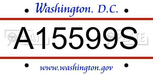 A15599S District Of Columbia License Plate