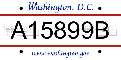 A15899B District Of Columbia License Plate