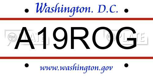 A19ROG District Of Columbia License Plate