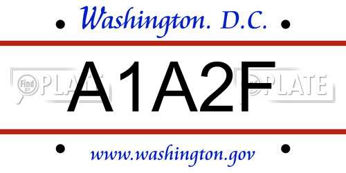 A1A2F District Of Columbia License Plate