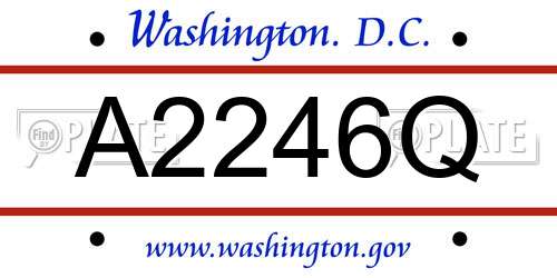 A2246Q District Of Columbia License Plate