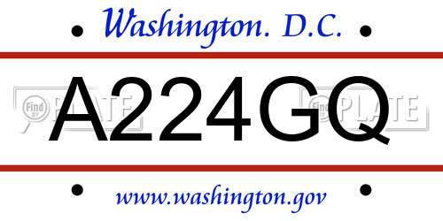A224GQ District Of Columbia License Plate