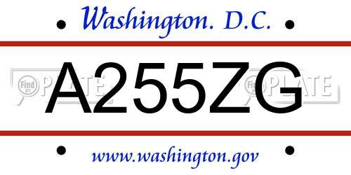 A255ZG District Of Columbia License Plate