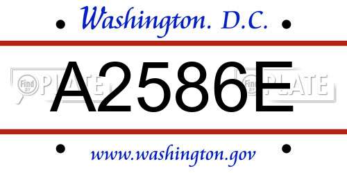 A2586E District Of Columbia License Plate