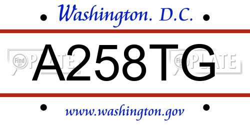A258TG District Of Columbia License Plate