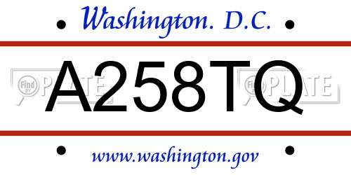 A258TQ District Of Columbia License Plate