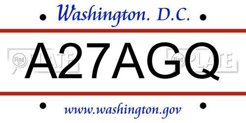 A27AGQ District Of Columbia License Plate
