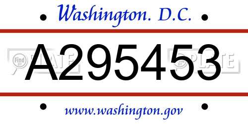 A295453 District Of Columbia License Plate