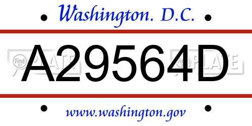 A29564D District Of Columbia License Plate