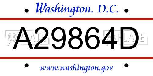 A29864D District Of Columbia License Plate