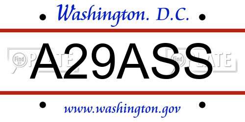 A29ASS District Of Columbia License Plate