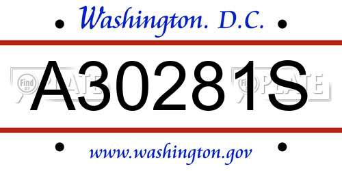 A30281S District Of Columbia License Plate