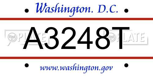 A3248T District Of Columbia License Plate