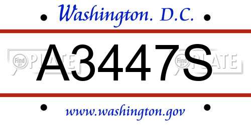A3447S District Of Columbia License Plate