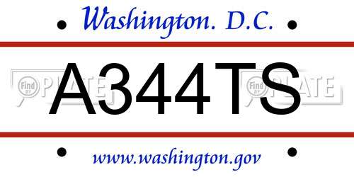 A344TS District Of Columbia License Plate