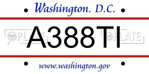 A388TI District Of Columbia License Plate