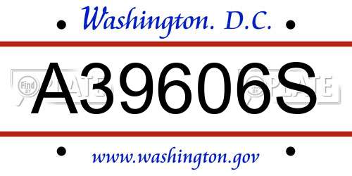 A39606S District Of Columbia License Plate