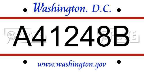 A41248B District Of Columbia License Plate