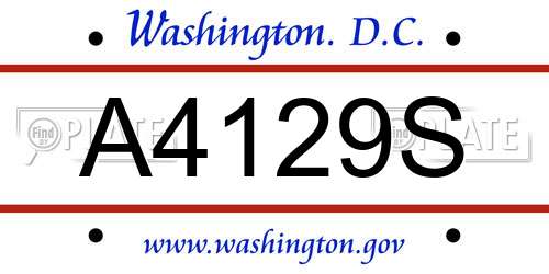 A4129S District Of Columbia License Plate