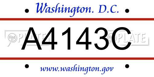 A4143C District Of Columbia License Plate