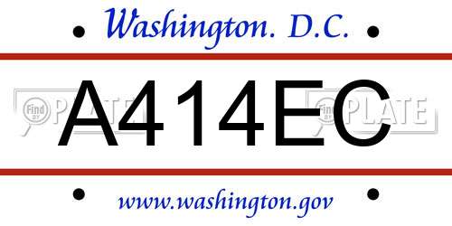 A414EC District Of Columbia License Plate