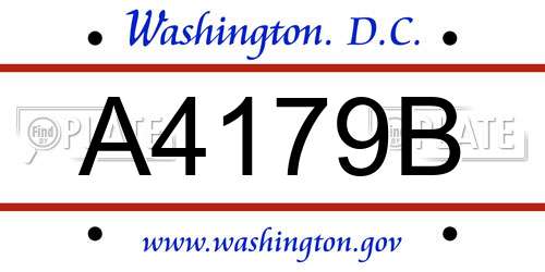 A4179B District Of Columbia License Plate
