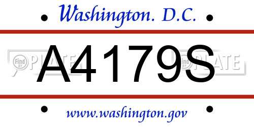 A4179S District Of Columbia License Plate