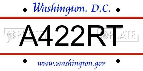 A422RT District Of Columbia License Plate