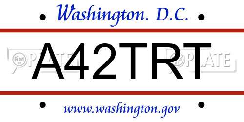 A42TRT District Of Columbia License Plate