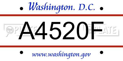 A4520F District Of Columbia License Plate