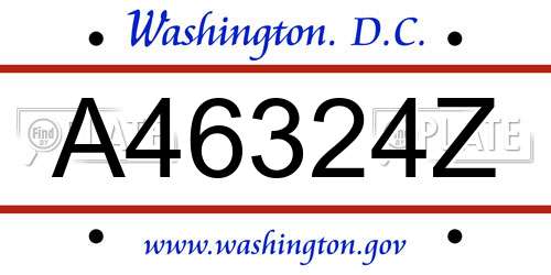 A46324Z District Of Columbia License Plate