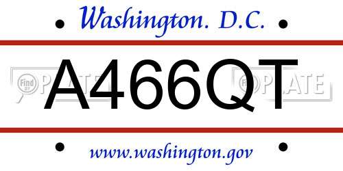 A466QT District Of Columbia License Plate