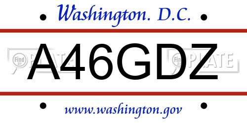 A46GDZ District Of Columbia License Plate
