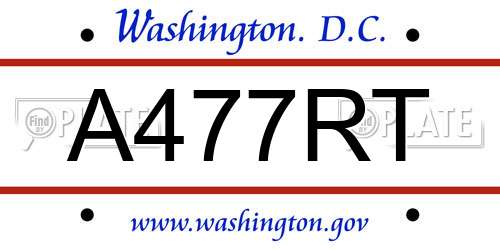 A477RT District Of Columbia License Plate