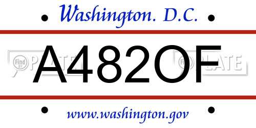 A482OF District Of Columbia License Plate