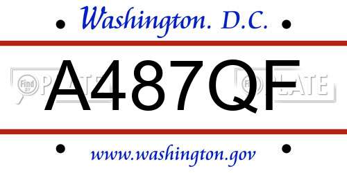 A487QF District Of Columbia License Plate