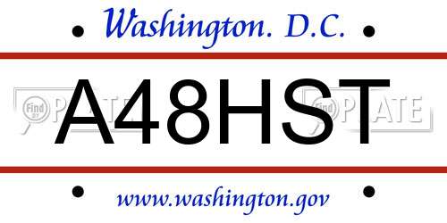 A48HST District Of Columbia License Plate