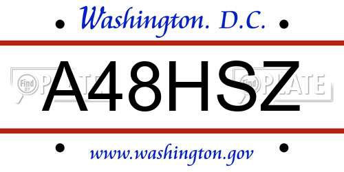 A48HSZ District Of Columbia License Plate