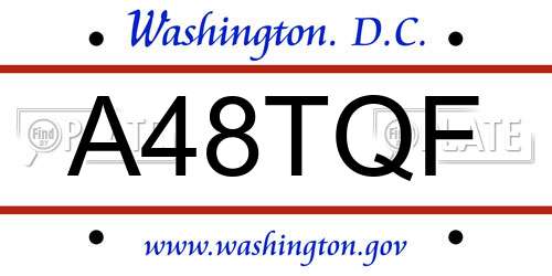 A48TQF District Of Columbia License Plate