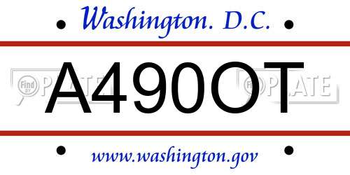 A490OT District Of Columbia License Plate